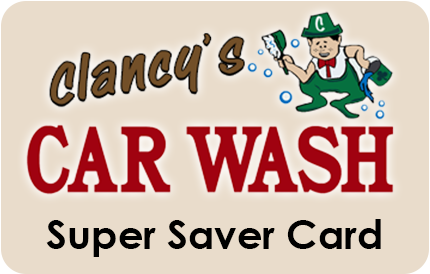 Super saver card for Clancy's Car Wash